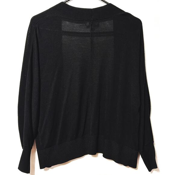 NWOT Women's Loft Outlet Small Black Long Sleeve Open Front Sweater - Picture 4 of 4